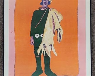 1975 Fantastic Frtiz Scholder Poster Framed Fred Harvey Indian
