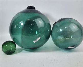 Vintage Hand Blown Art Glass Balls

