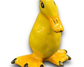 Vintage FAIENCERIE d'ART MALICORNE French Art Pottery Yellow DUCK FIGURINE
