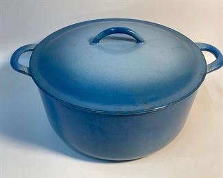 Vintage MCM Descoware Belgium Blue Enamel Cast Iron Dutch Oven 2L - Mid Century Modern

