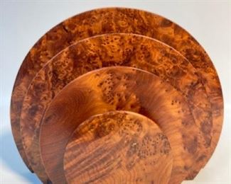 Vintage Art Deco Style Burl Wood Letter Holder - Mid Century Modern
