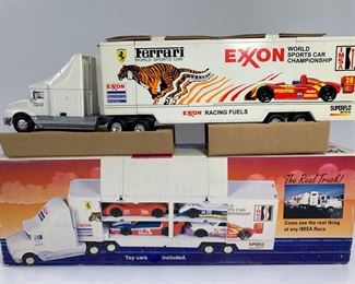 1995 Exxon Collectors Edition Toy Race Car Carrier In Original Box

