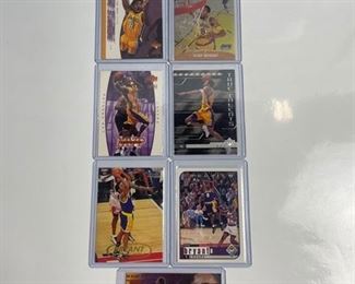 Set of 7 Fleer, Upper Deck, Stadium Chrome Kobe Bryant Basketball Cards 1996-2000
