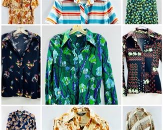 Retro MOD Hippie Assorted Patterned/Printed Shirts Size S
