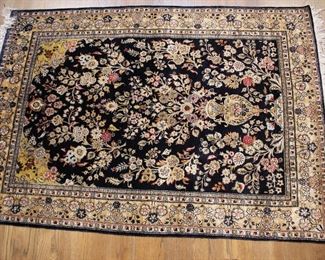 Fine silk & wool hand woven rug