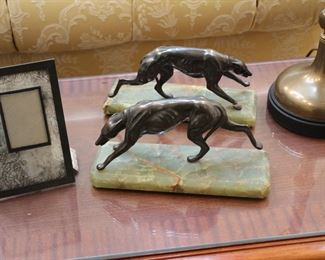 Pair Deco dog figural bookends (one as is)