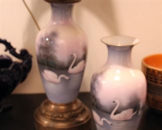 Swan vases (one as lamp)