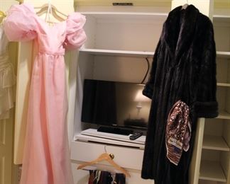 Assorted ladies clothing - beautiful full length mink coat