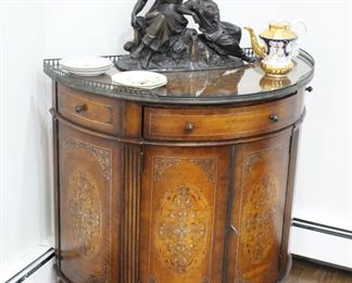 Decorative demilune cabinet / sideboard