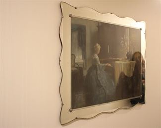 "The Blue Danube" vintage print in mirror frame