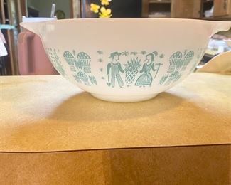 Vintage Turquoise Butterprint Cinderella bowl 1950s 