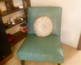FABULOUS 50s VINYL SLIPPER CHAIR! This is perfect in every way! Stunning! 