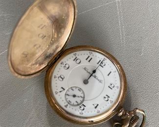 Vintage pocket watch with jeweled movement