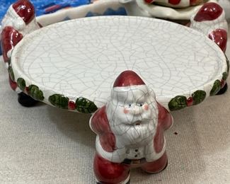 Santa Pedestal Cake Plate