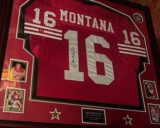 Montana framed and signed jersey