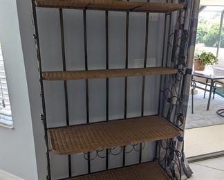 Metal and wicker baker's rack