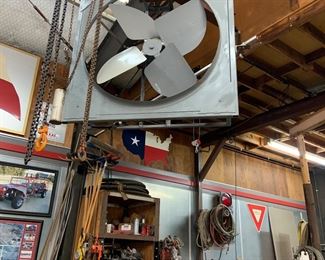 large fans,  manual hoists