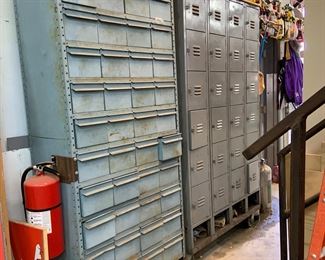 lockers, and divided drawers, both mounted on rolling carts