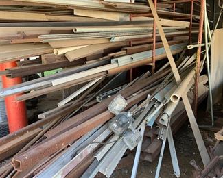 beams, pipes, and wood