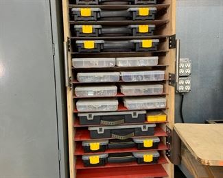 hardware organizers, filled with hardware