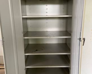 metal storage cabinet on rolling stand