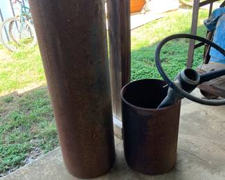 large round metal pipe sections