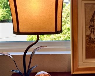 Turtle Themed Lamp with Beaded Shade