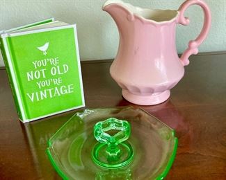 Uranium Glass with Scalloped Edge Tray