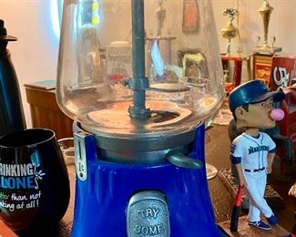 Silver King Blue 1 Cent Gumball Machine
