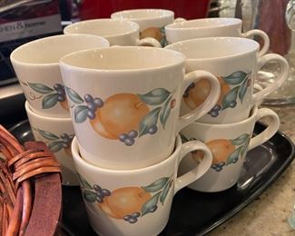 1970's Corning Ware Corelle Coffee Mugs - Abundance Pattern