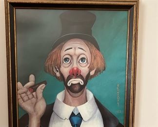 Red Skelton Clown Cigar Painting