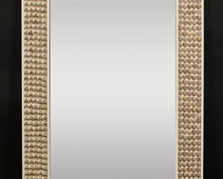 128	Seashell Mirror	White painted mirror with seashell frame. Overall 40" x 24" (mirror 16 1/2" x 32 1/2").
