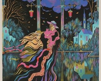 133	Zina Rothman Serigraph	Zina Rothman (Zina Roitman) (Russia / Israel, 1944-). Serigraph, two figures. Pencil signed and numbered 154/350 lower right. 27 3/4" x 20 1/2" (with frame 36" x 28 1/2").
