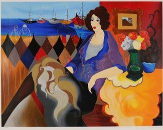 144	Itzchak Tarkay Serigraph Summer Breeze II	Itzchak Tarkay (Israel, 1931-2012). Serigraph, Summer Breeze II. Pencil signed lower right and numbered 342/350 in pencil lower left. 26 1/2" x 33 1/2" (with frame 37 1/2" x 44 3/4").
