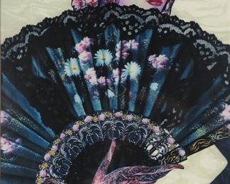 146	Martiros Manoukian Lithograph Woman of Mystery	Martiros Manoukian (Armenia, 1947-). Lithograph, Woman of Mystery. Signed in silver ink upper left and numbered 171/300 in silver ink lower left. 28 1/2" x 18" (with frame 41 1/2" x 31").
