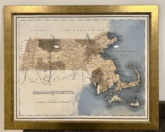 Framed New England Map