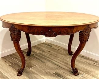Vintage Carved Oval Table