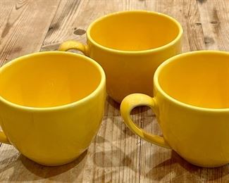 (3) Crate & Barrel Yellow Mugs