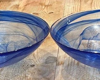(2) Art Glass Bowls