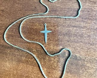 14K Necklace & Cross Pendant