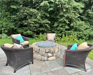 (4) Wicker Armchairs