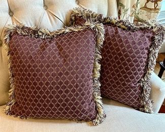 (4) Down Pillows with Fringe