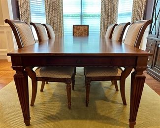 Ethan Allen Dining Table & 8 Chairs