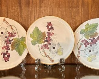 (3) Plates with Grape Vines