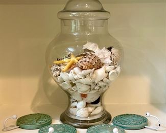 Seashell Apothecary Jar & Sea Life Hooks