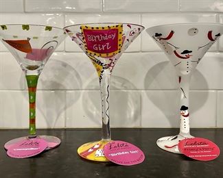 Lolita Hand Painted Martini Glasses