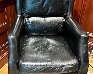 Arhaus Furniture Leather Office Chair with Nailhead Trim