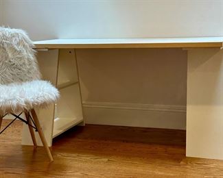 Modern Desk & Fuzzy Office Chair