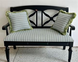 Upholstered Bench with Matching Pillows
