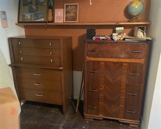 Matching MCM dresser with headboard